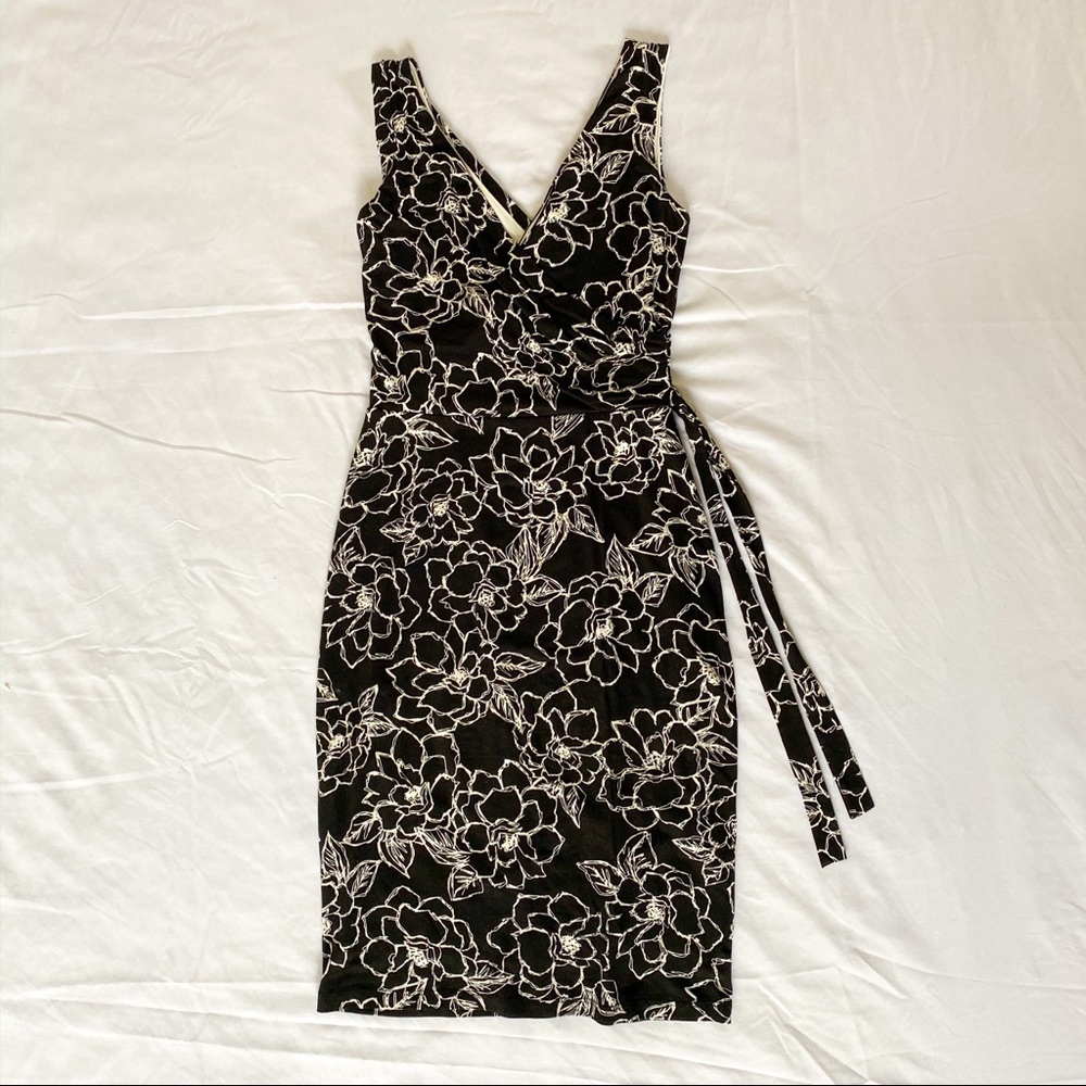 Black floral sleeveless dress